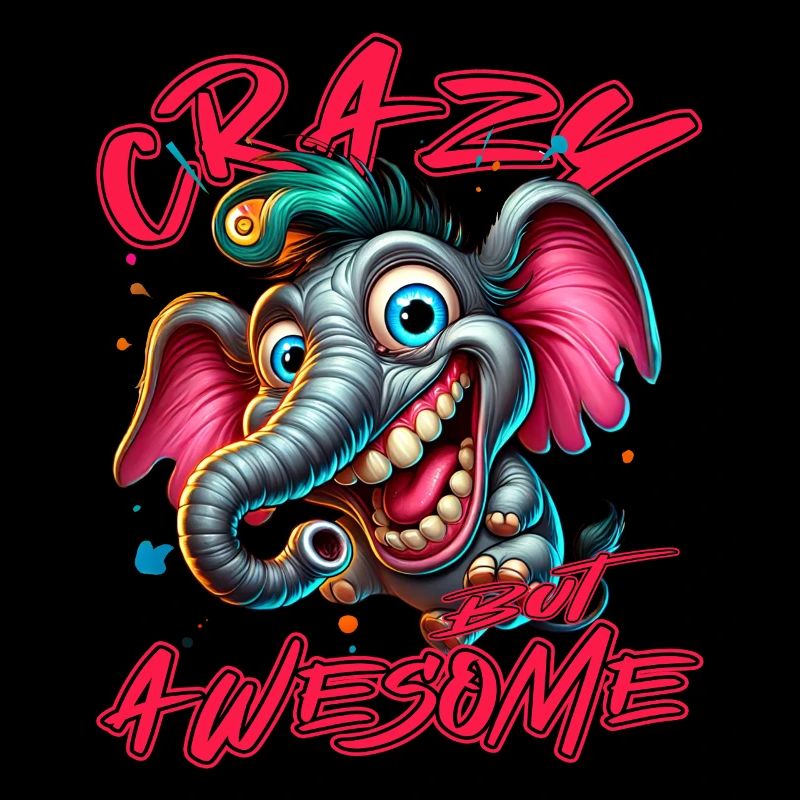 Crazy but Awesome Elefant Comic Stil