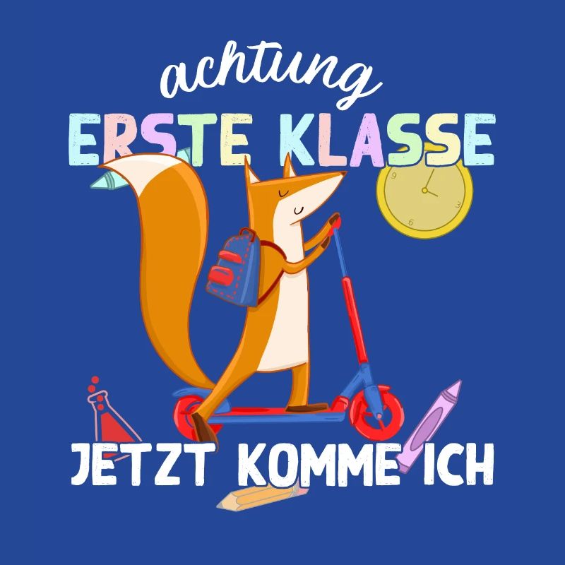 Fuchs Schulkind Einschulung Erste Klasse Design