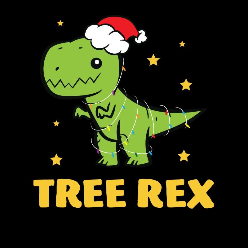 T-Rex - Tree Rex String Light Star Christmas Hat