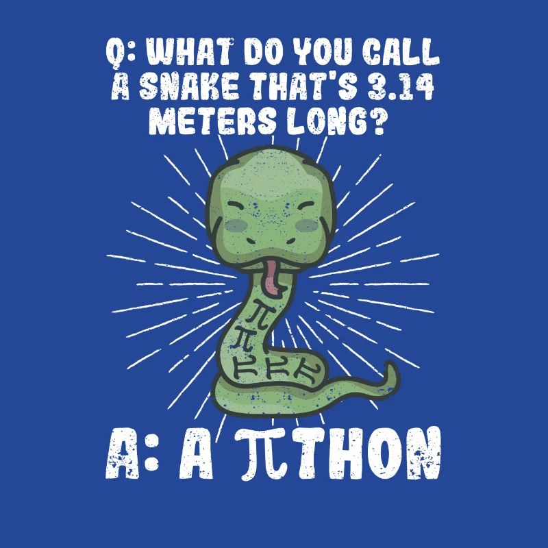 Python Schlange Pithon Pi Tag Symbol lustig Mathe