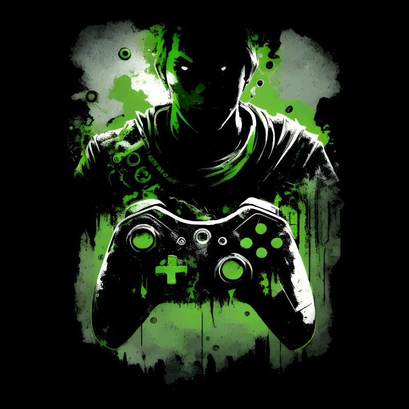 Cooles Neon-Grünes Gaming Design mit Controller