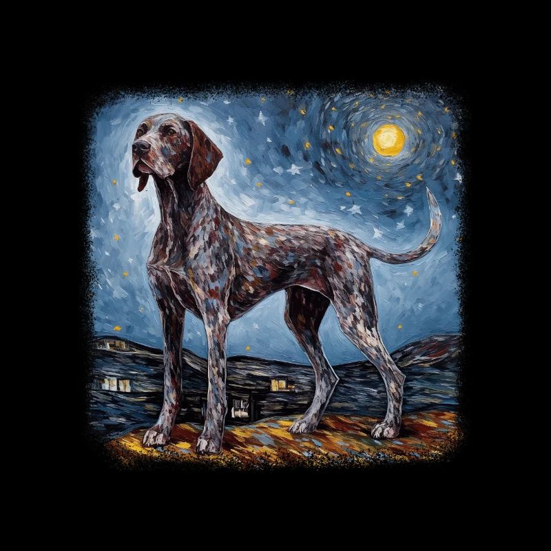 German Shorthaired Pointer Van gogh starry night