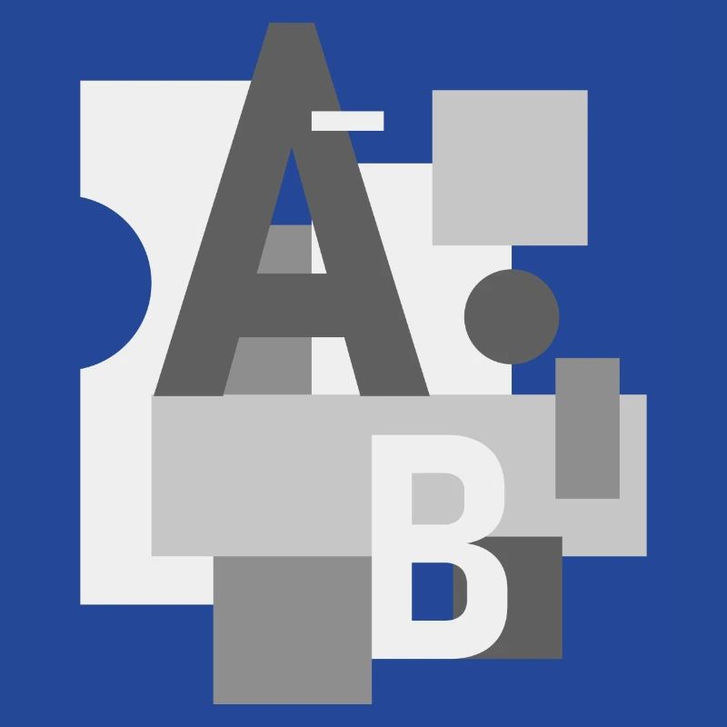 Abstraktes Bild mit Buchstaben A und B