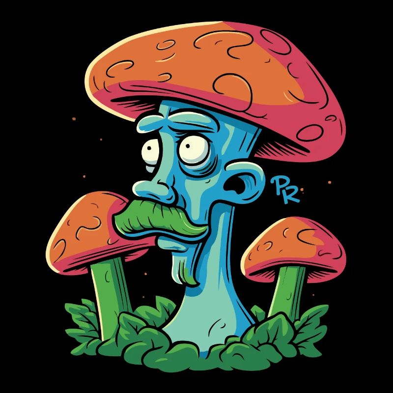 Champignon avec moustache, cueillette de champignons dans la forêt