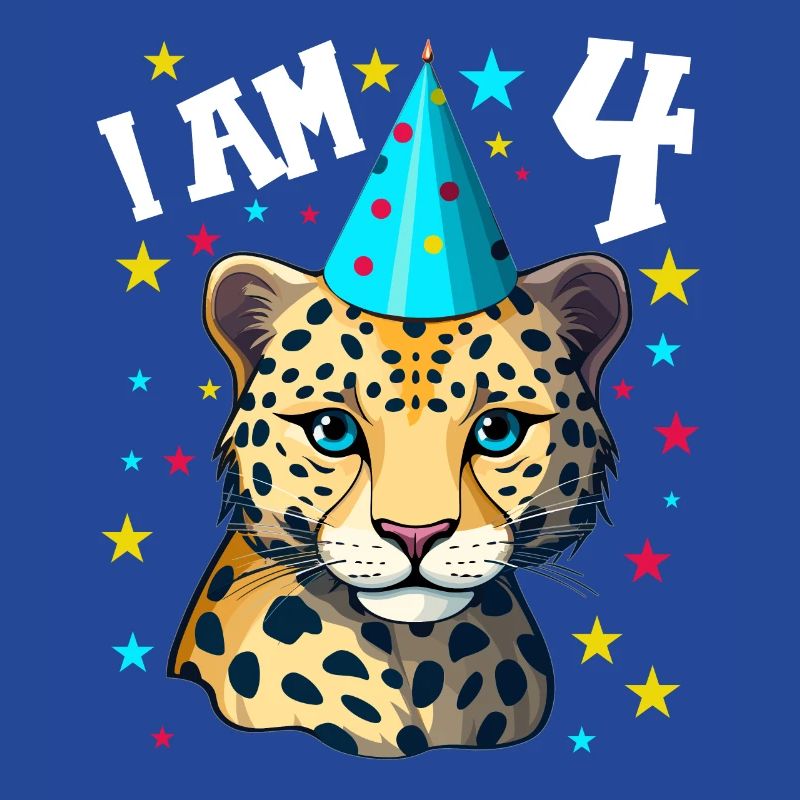 Ich bin 4 Jahre alt Leoparde Leopard 4. Geburtstag