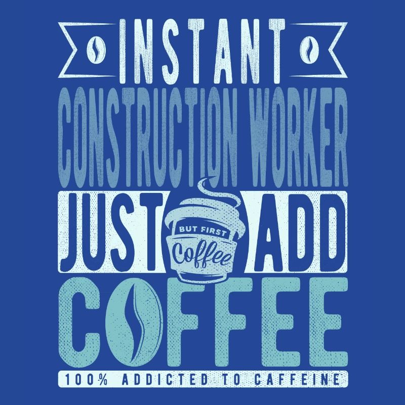 Travailleur de la construction instantané Il suffit d’ajouter du café