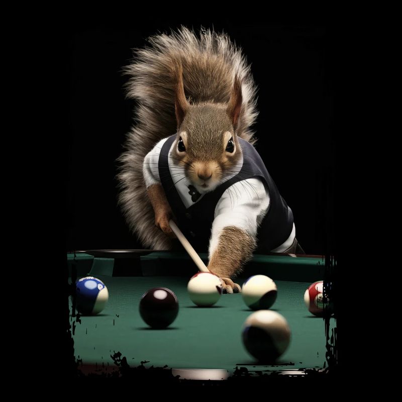 Eichhörnchen spielt Billard Geschenk