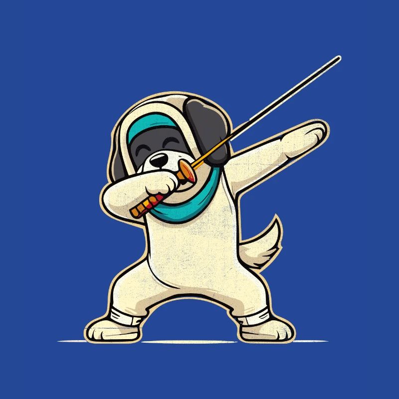 Dubbing Dog Fencer Fence Sword Epee Fencing
