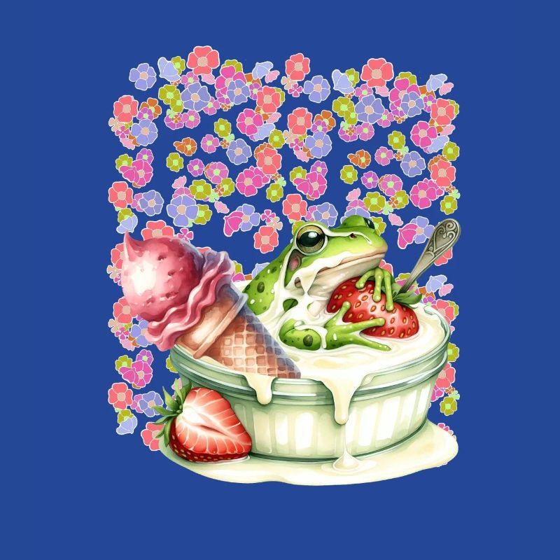 Frosch Frösche Dessert Eis Eiscrem Eiskrem Erdbeer