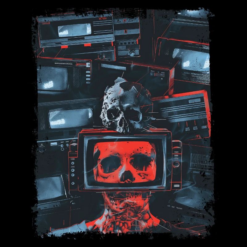 Skull Weirdcore Glitchcore Digital Horror Grunge