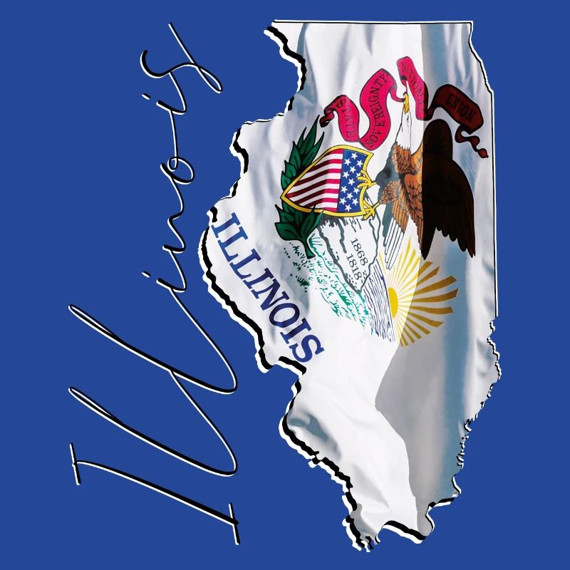 Illinois (États-Unis) | Drapeau réel | Flag Map Script