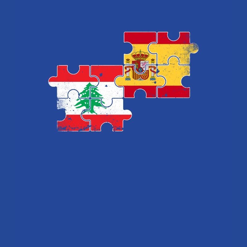 Libanon Spanien Vintage Flagge Spanisch Libanese