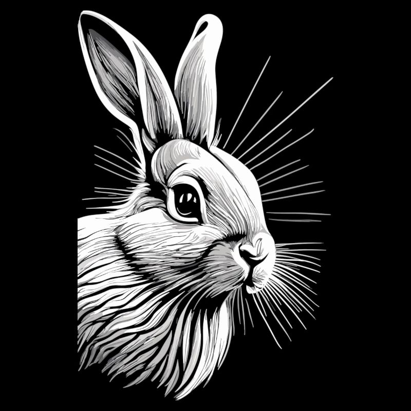 Gentle hops: The rabbit in delicate white