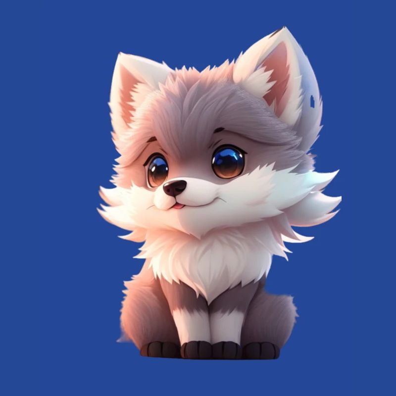 Cute Tiny Hyperrealistic Anime Wolf Tee, Pet