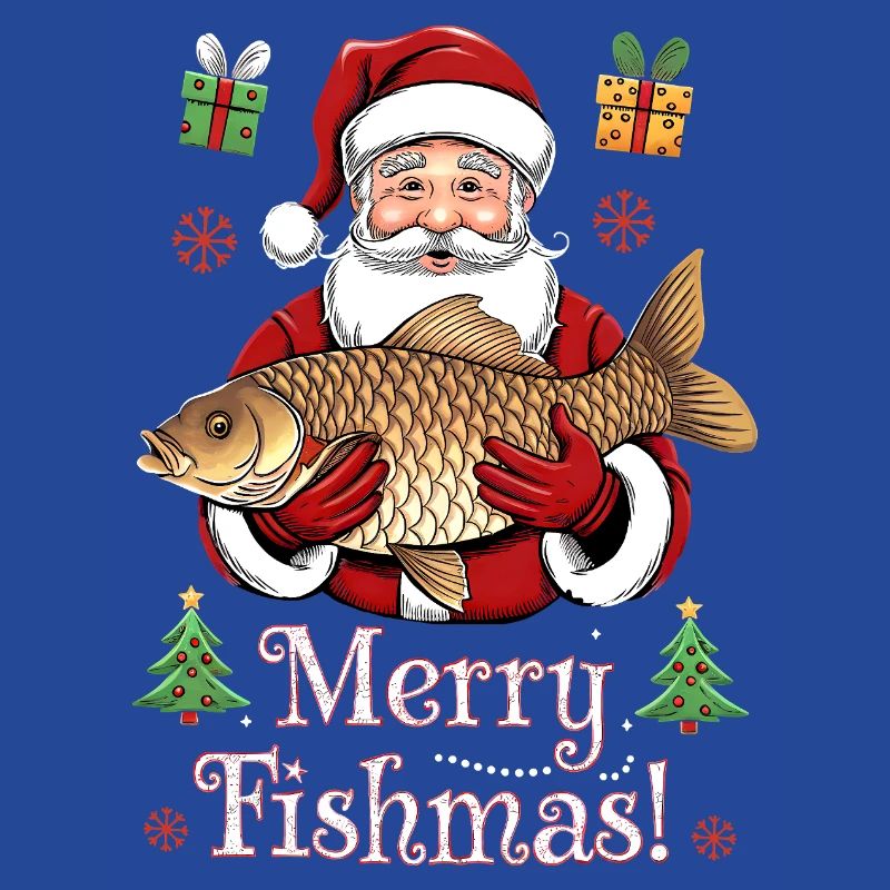 Pulls de Noël Pêcheur Carpe de Poissons Joyeuse