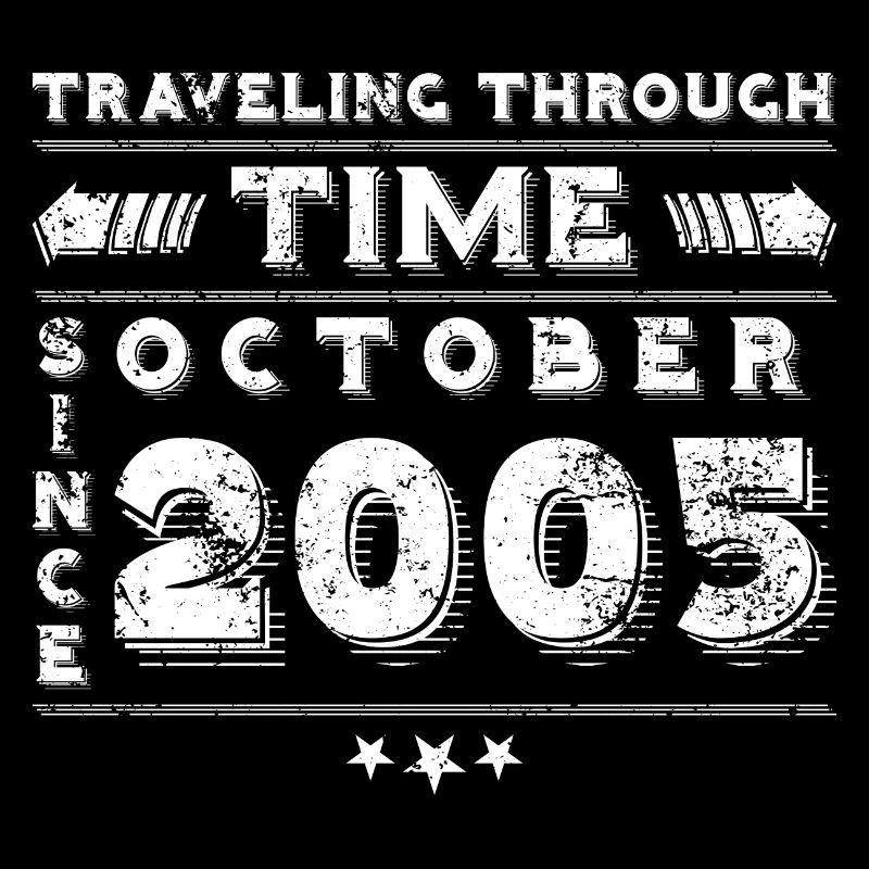 Conception d'anniversaire de voyage dans le temps vintage octobre 2005