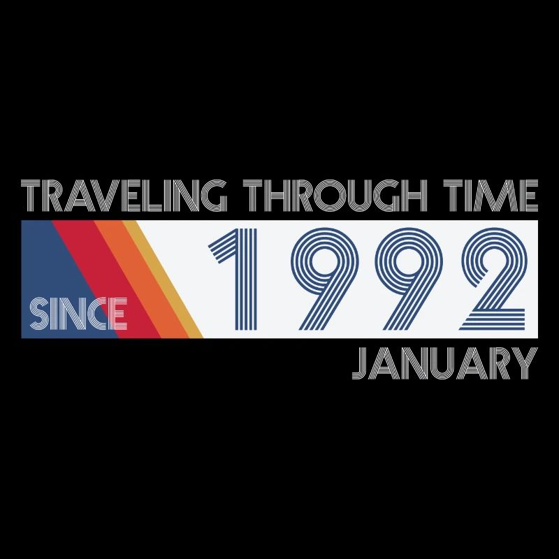 Conception drôle d'anniversaire de voyage dans le temps janvier 1992