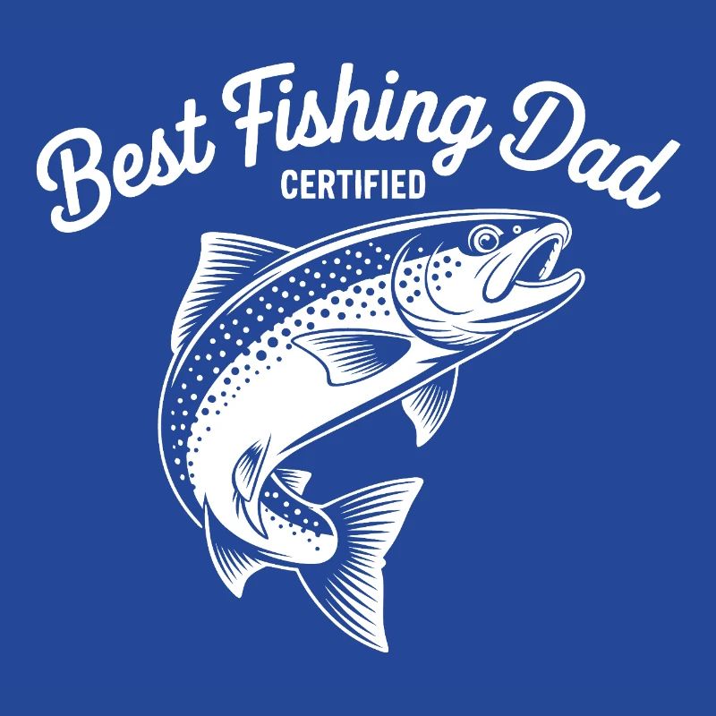 Papa ist der beste Angler mit springender Forelle