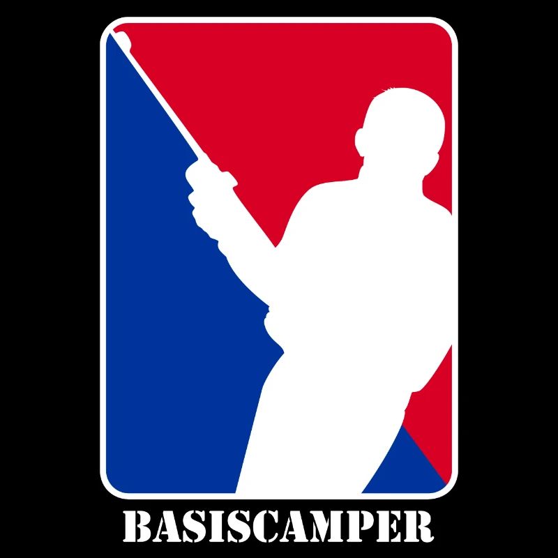 Nerd Gamer - Basiscamper im Rot Blau Logo Design