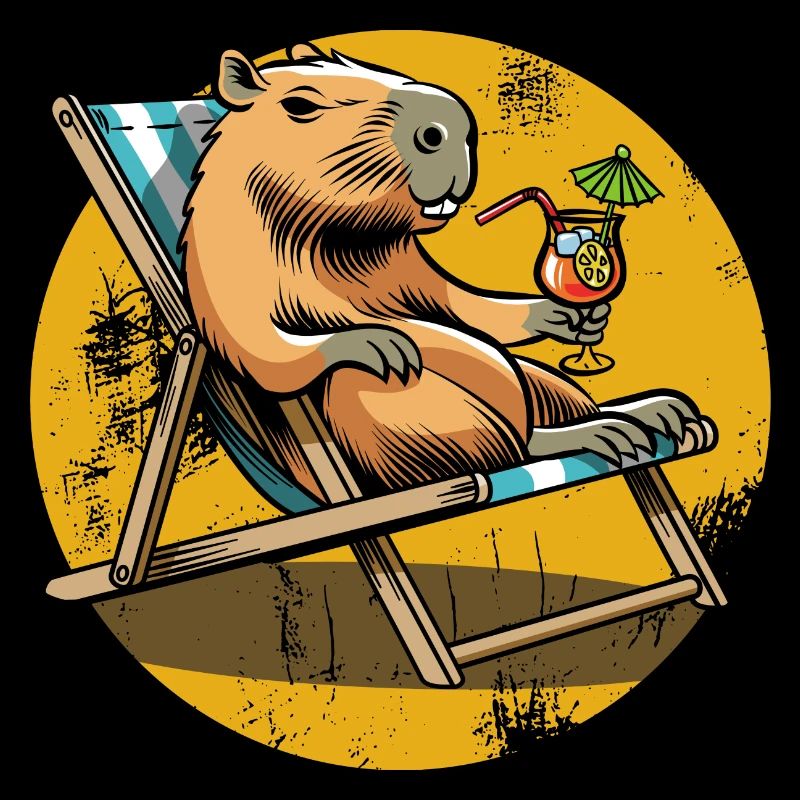 Capybara - Vacances - Cocktail - Chilling