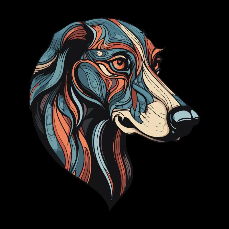 Portrait de chien lévrier