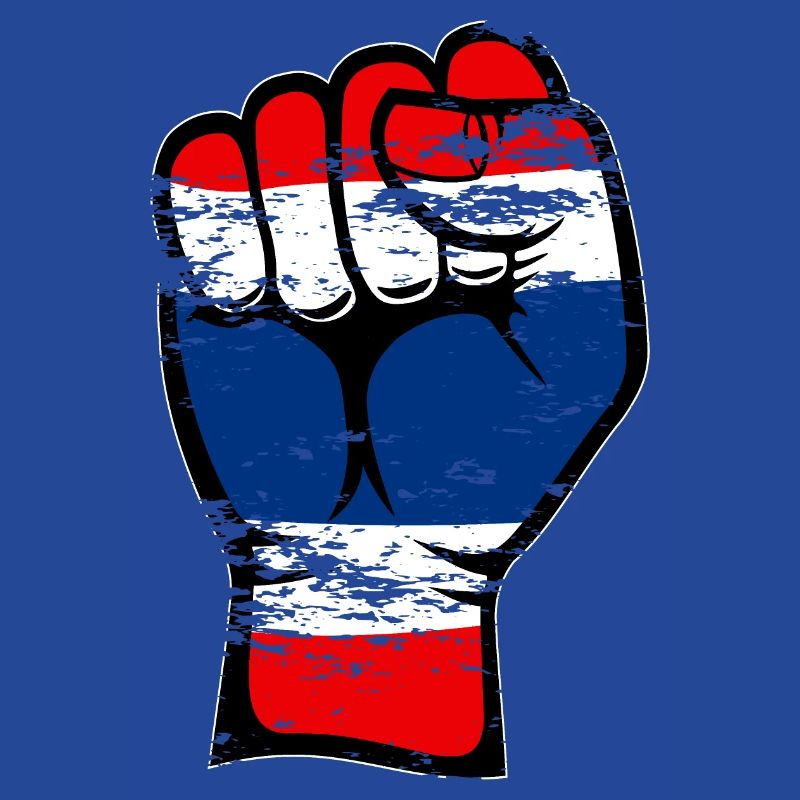 Icône de main de poing du drapeau de la Thaïlande utilisée