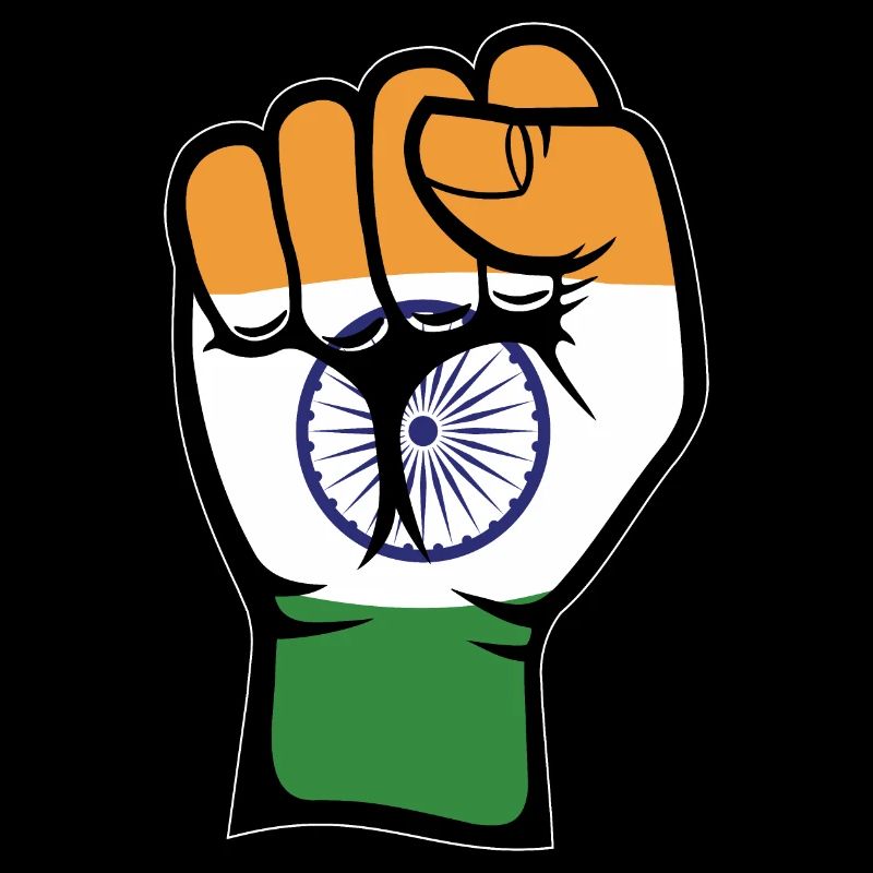 Symbole de la main du poing du drapeau de l’Inde