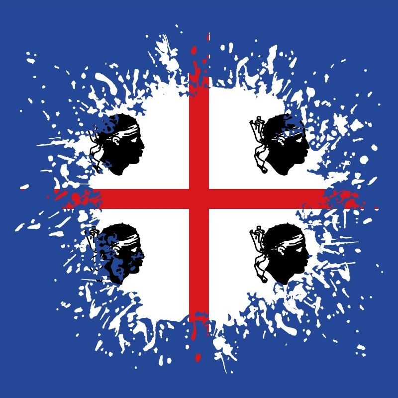 Sardaigne Drapeau Klecks Drapeau sarde Splash
