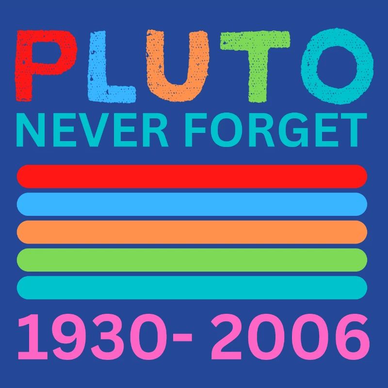 Pluto Never Forget Retro Space Science Pluto Desig