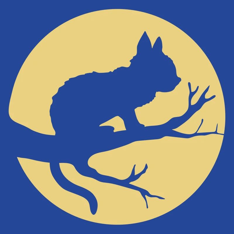 Tree Moon Black Cat