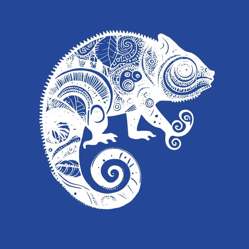 Caméléon aux motifs aztèques boho