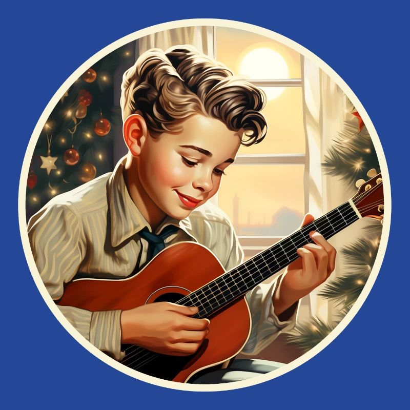 Junge spielt ein Weihnachtslied