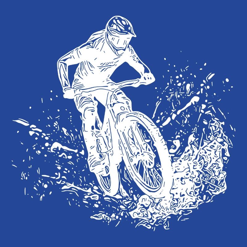 Berg Mountainbiker Schlamm Spritzer Abfahrt