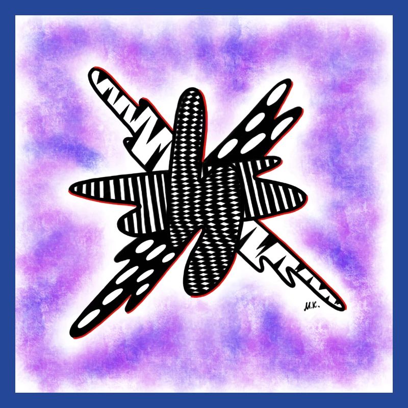 Creative patterned blob on violet