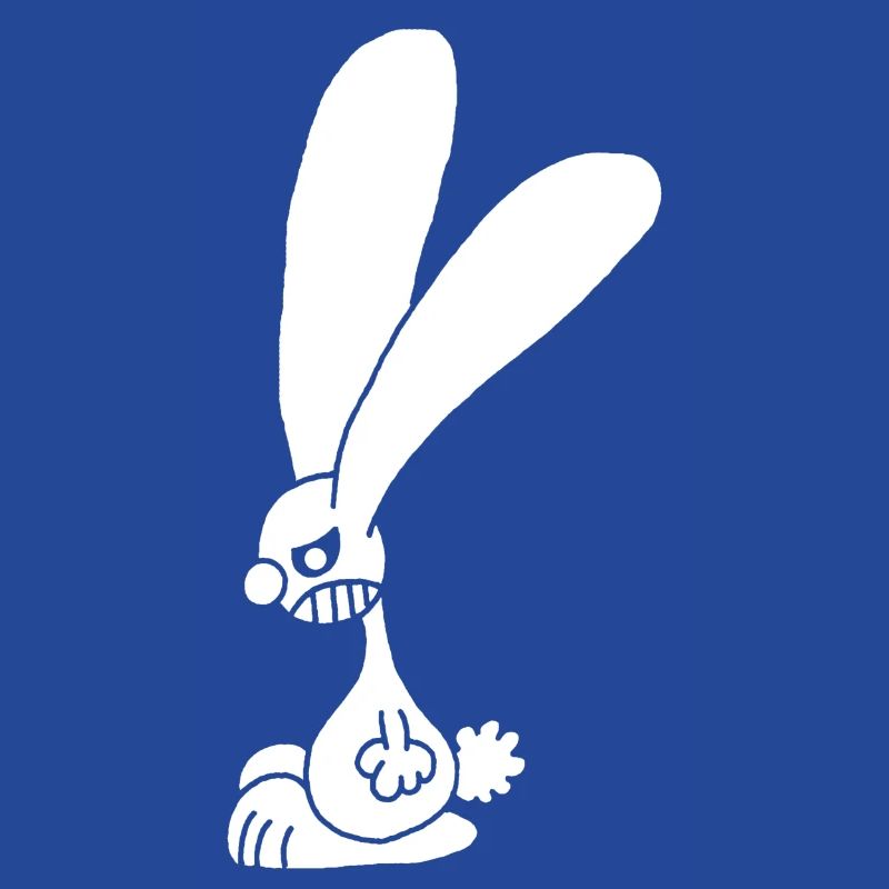 Grumpy white rabbit