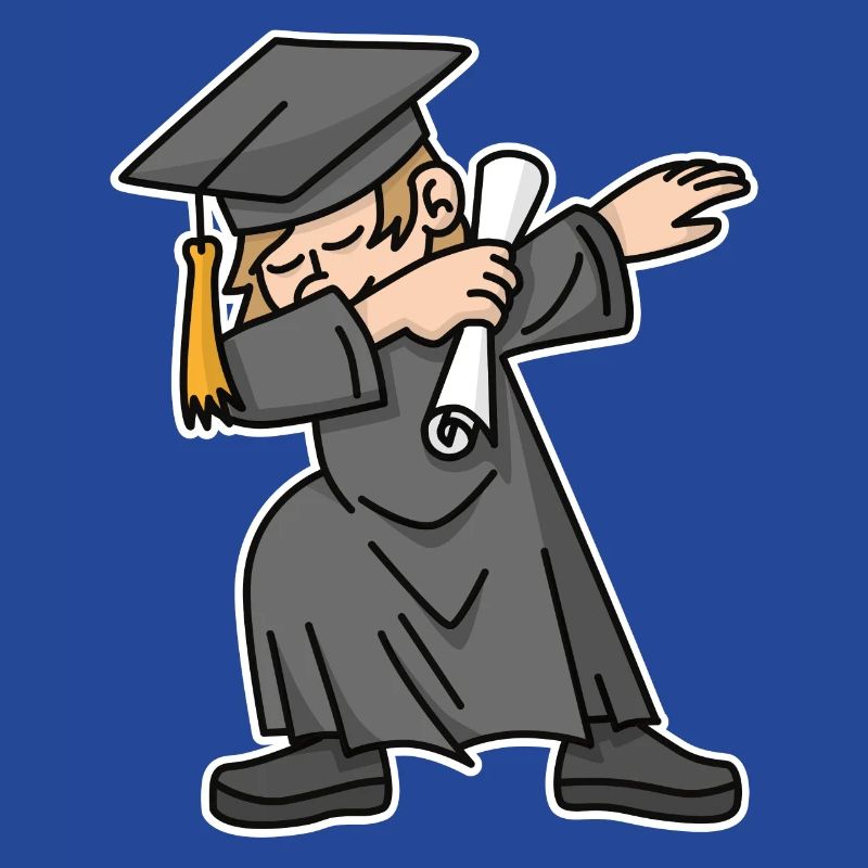 Junge Student dab dabbing Absolvent Schule