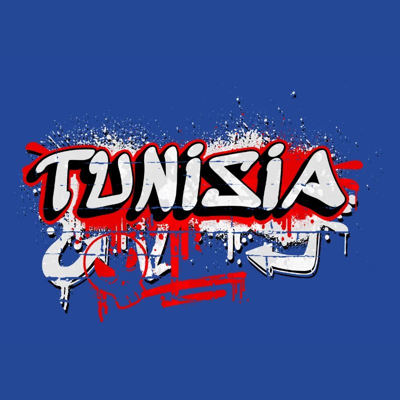 Tunisia graffiti flags design