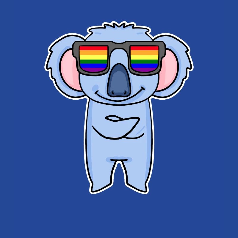 Rainbow - Koala with glasses