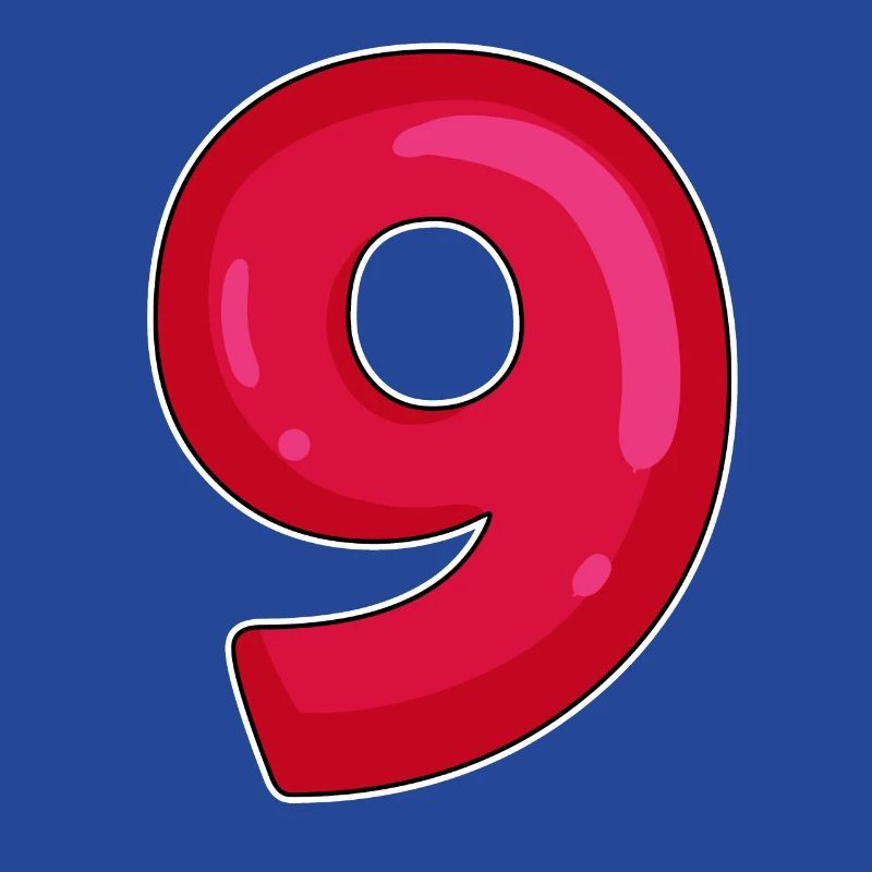 NINE - 9 - Digit red