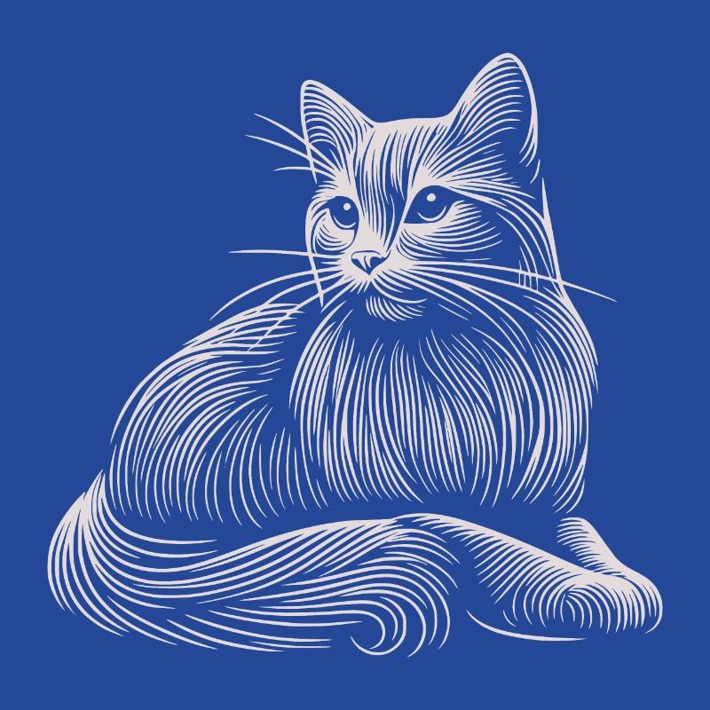 White Cat Patterns Light Strokes