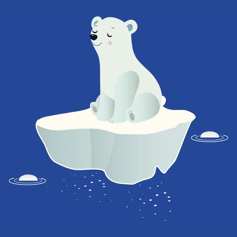 Träumender Eisbär auf einer Eisscholle