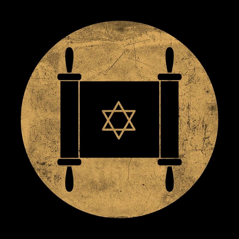 Torah scroll in a golden circle