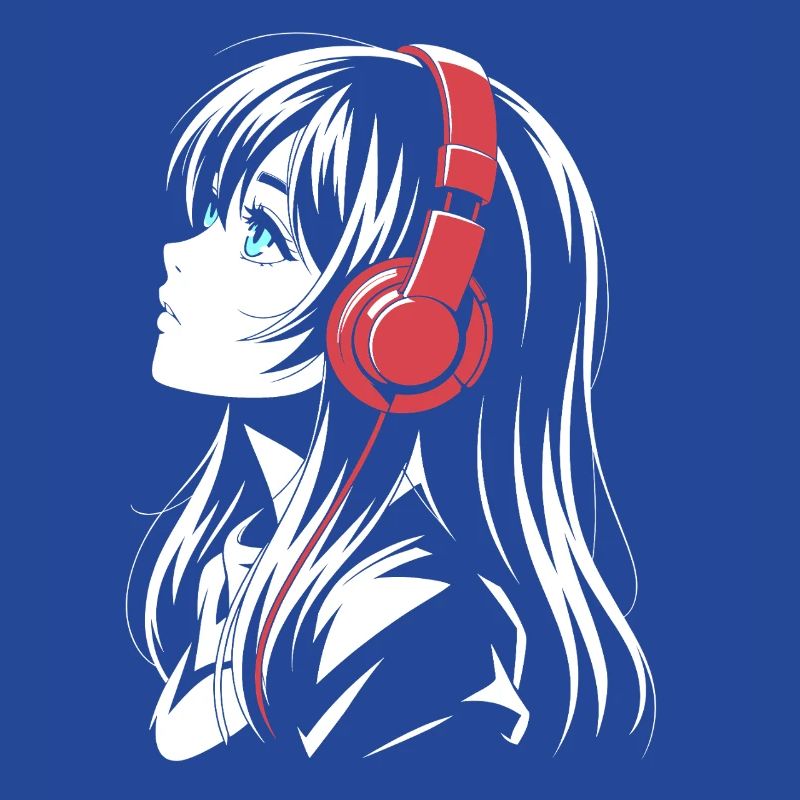 Fille d’anime avec conception de casque