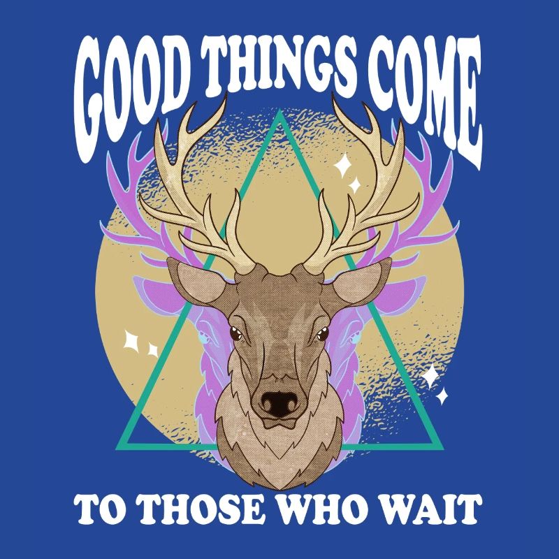 Deer Head Triangle Glow with Text
