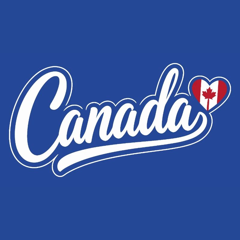 Canada Script with Maple Leaf Heart Fan Patriotic