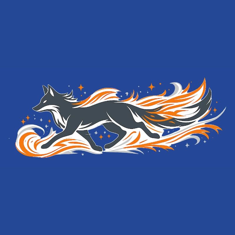 Flaming fox in fire flight