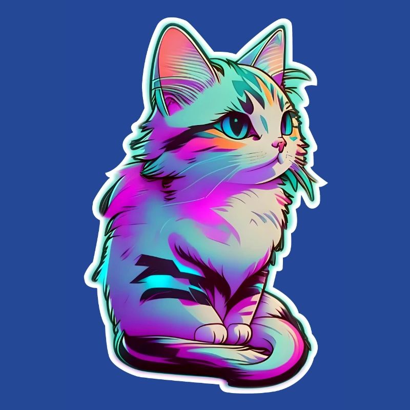 petit chaton eclairage néon - chat mignon