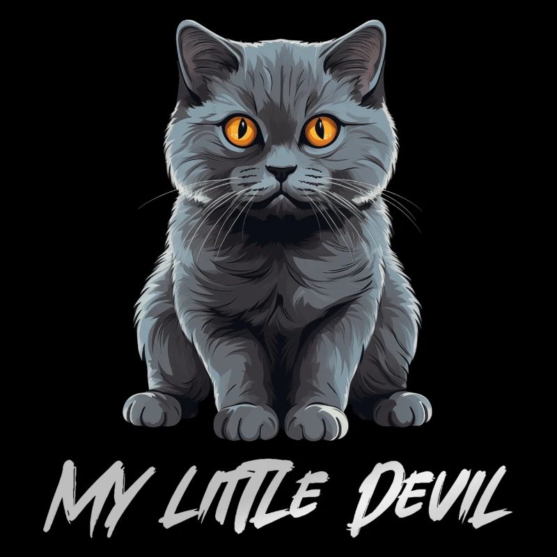 Cute Gray Cat My Little Devil