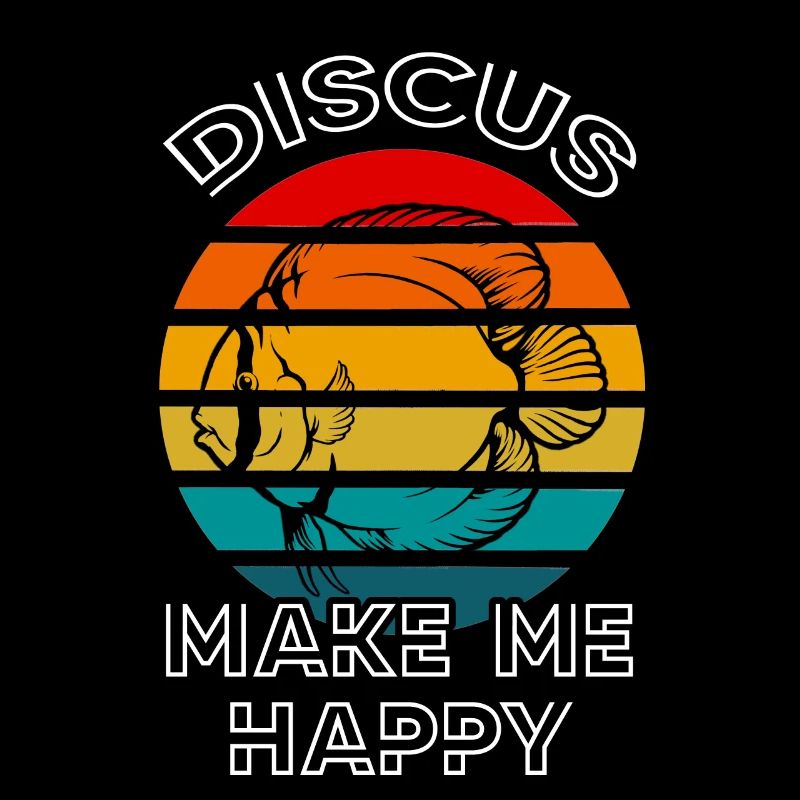 Discus Fish Make Me Happy Retro Sunset Fish Keeper