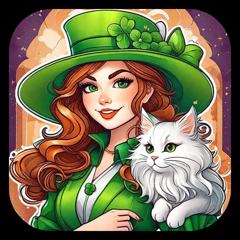 Saint Patrick's Day leprechaun with cat